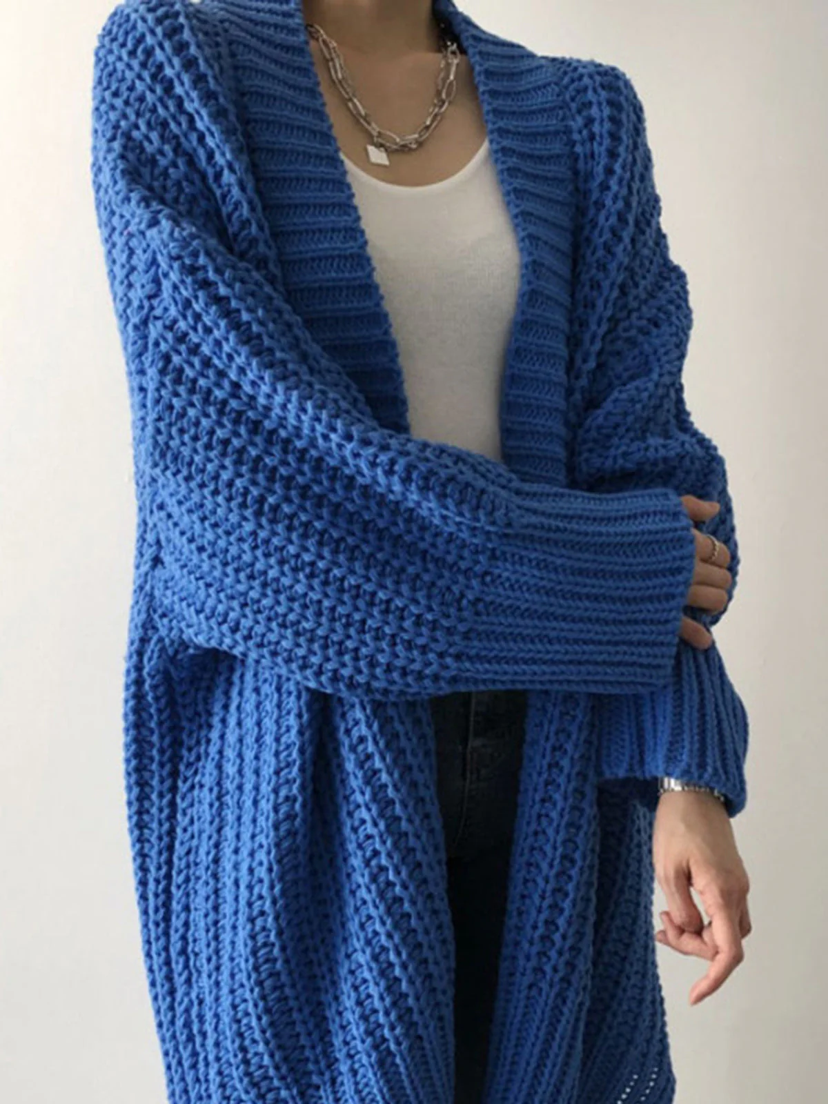 Oversized Split Knit Cardigan - Image 3
