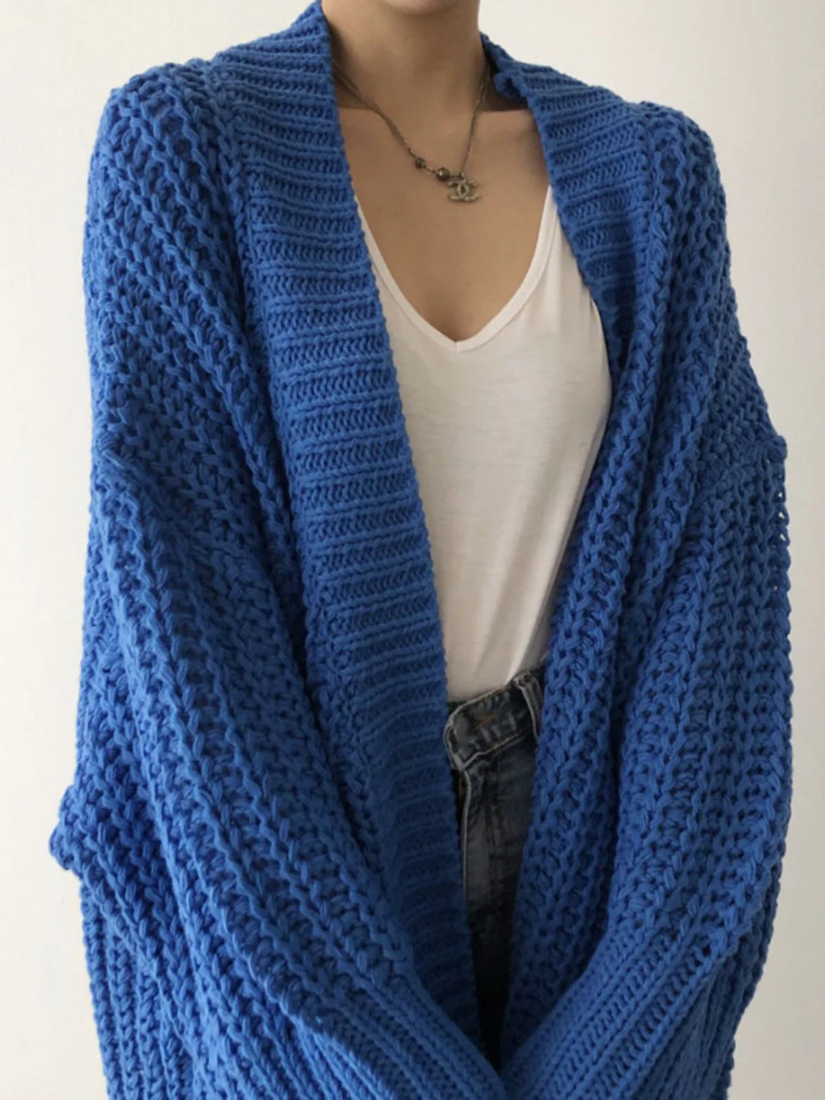 Oversized Split Knit Cardigan - Image 4
