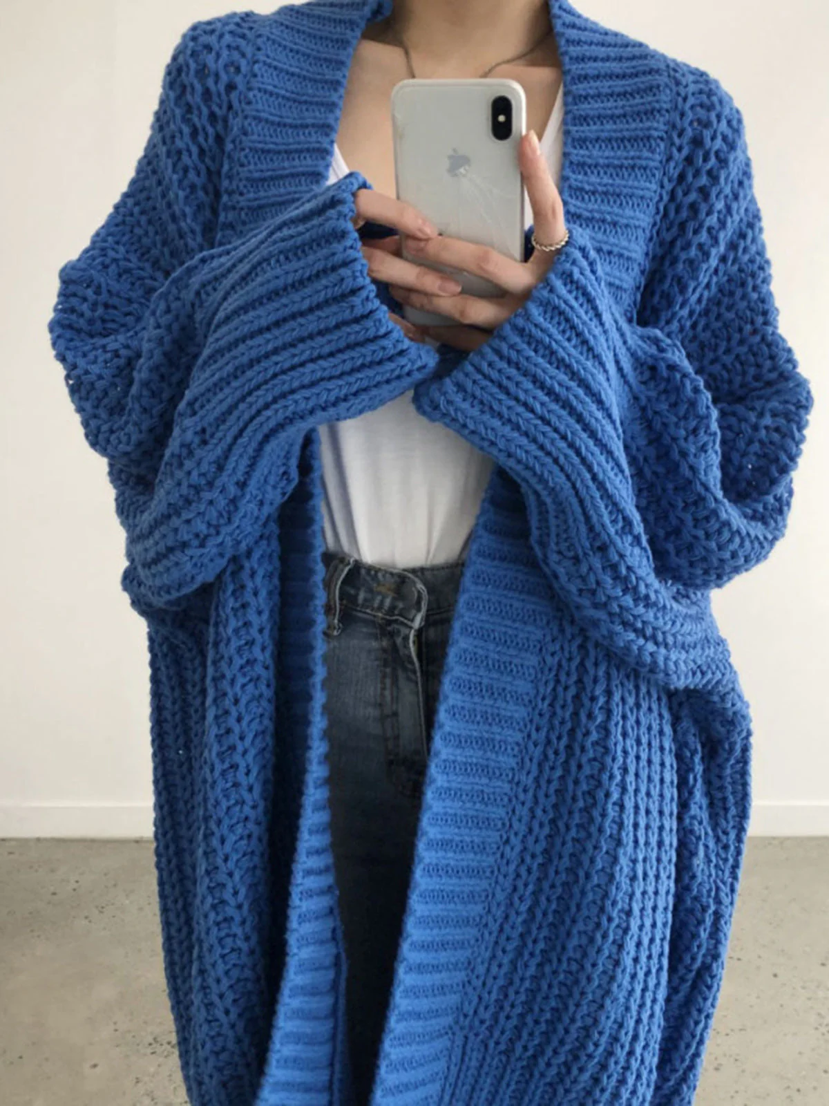 Oversized Split Knit Cardigan - Image 5