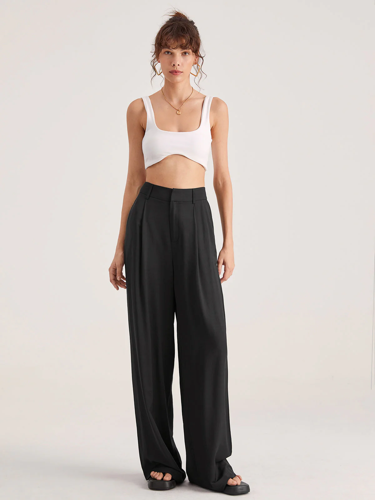 High Waisted Wide Leg Trousers - Image 5
