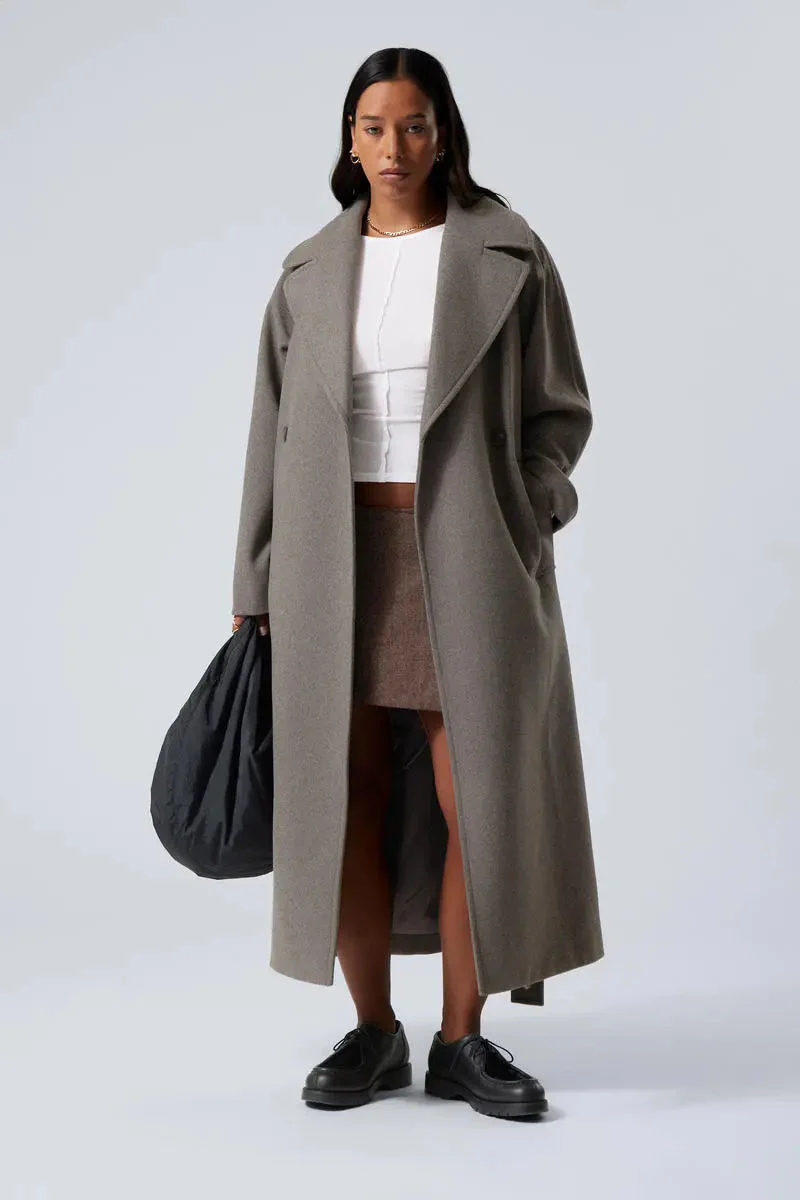 Women's Oversized Long Wool Coat - Image 2