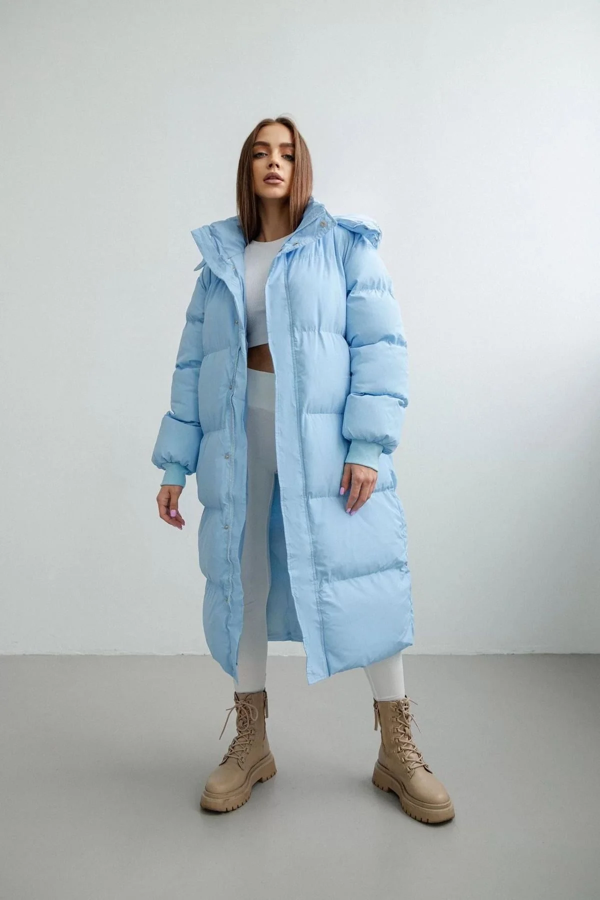 Oversized Women's Quilted Puffer Trench Coat For Women - Image 3