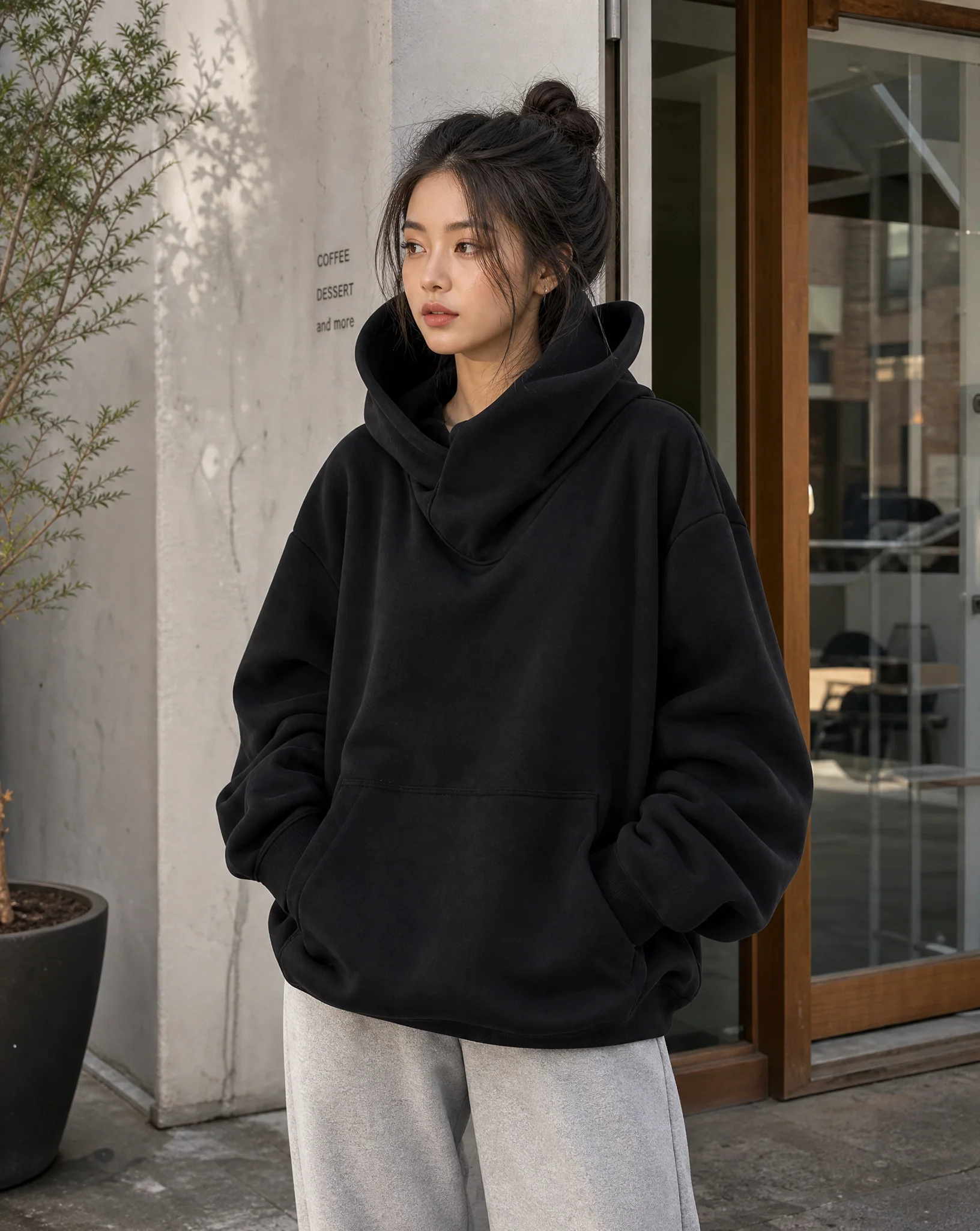 Oversized Women's turtleneck sweatshirt - Image 2