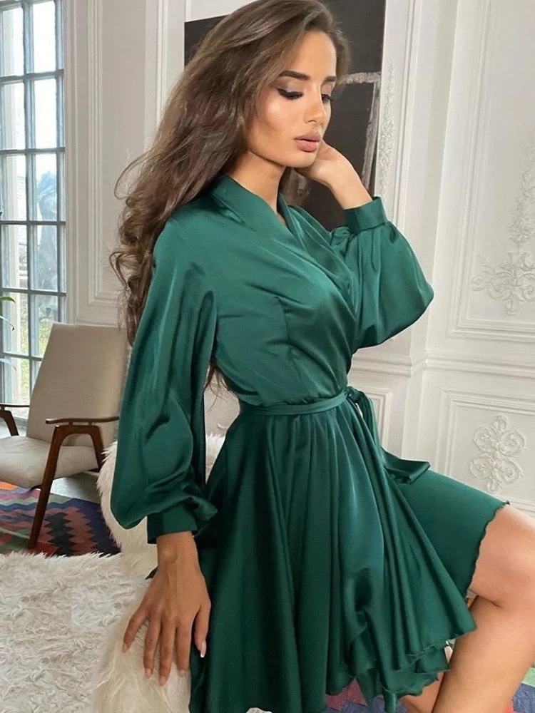Pauline Satin mini Cocktail Party Dress - Image 6