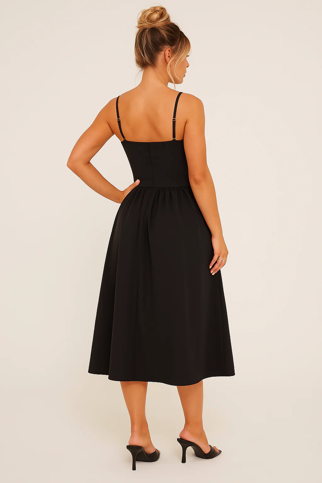 Pleated Skater Work Maxi Dress - Image 2