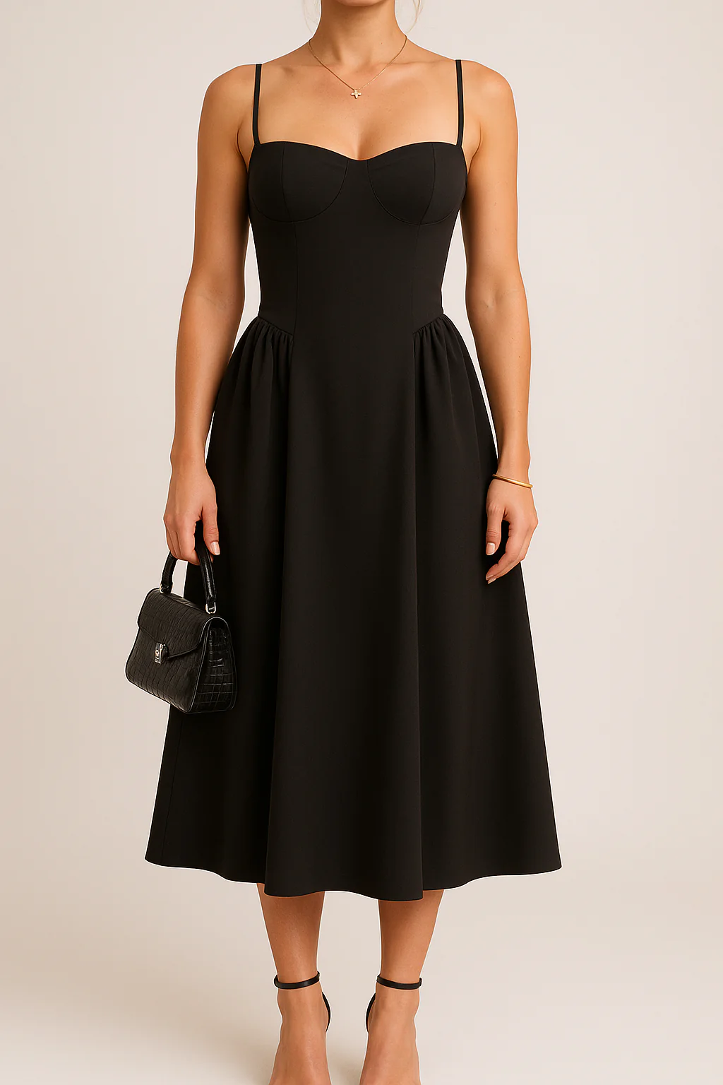 Pleated Skater Work Maxi Dress - Image 3