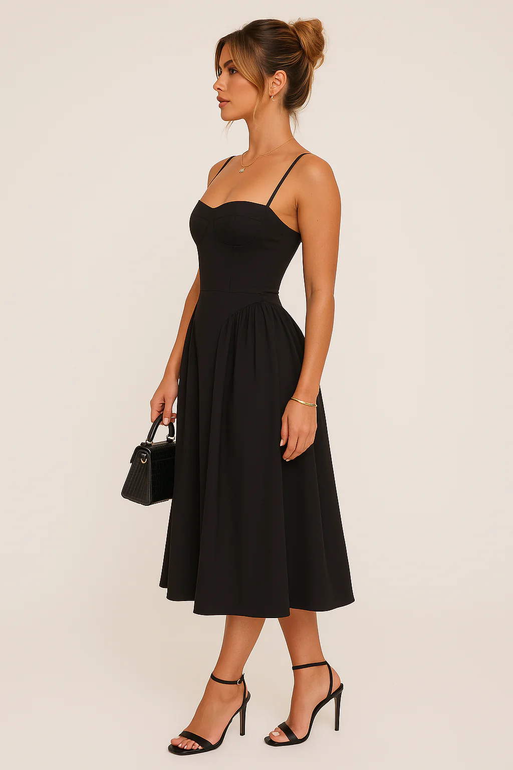 Pleated Skater Work Maxi Dress - Image 4