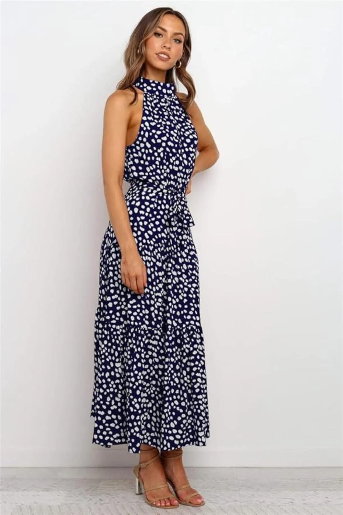 Polka Dot Halter Midi Summer dress - Image 5