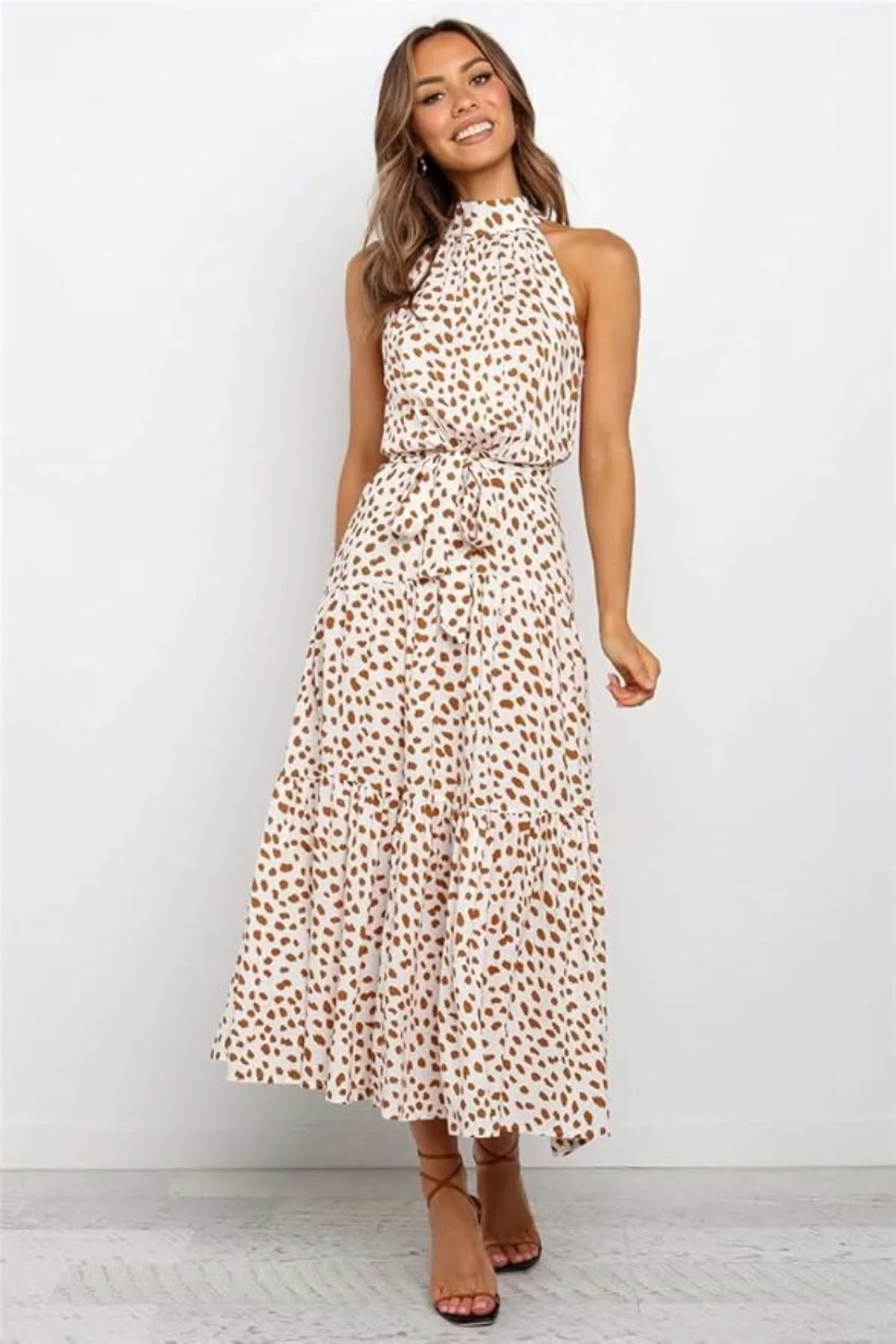 Polka Dot Halter Midi Summer dress - Image 9
