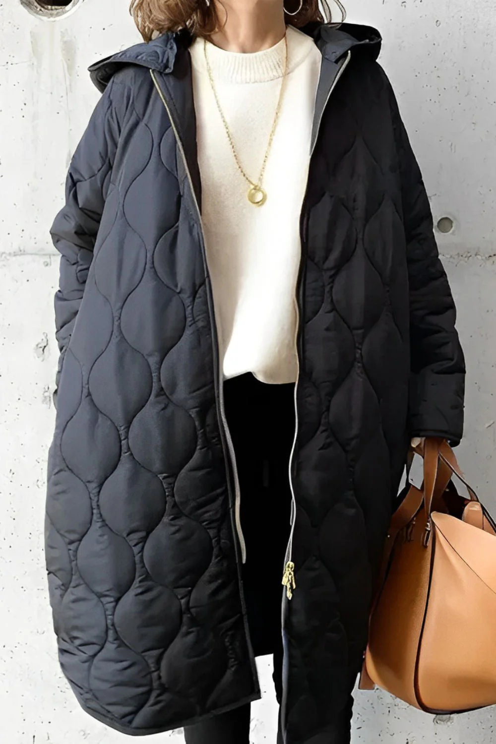 Women's Quilted Padded Oversized Jacket - Image 4