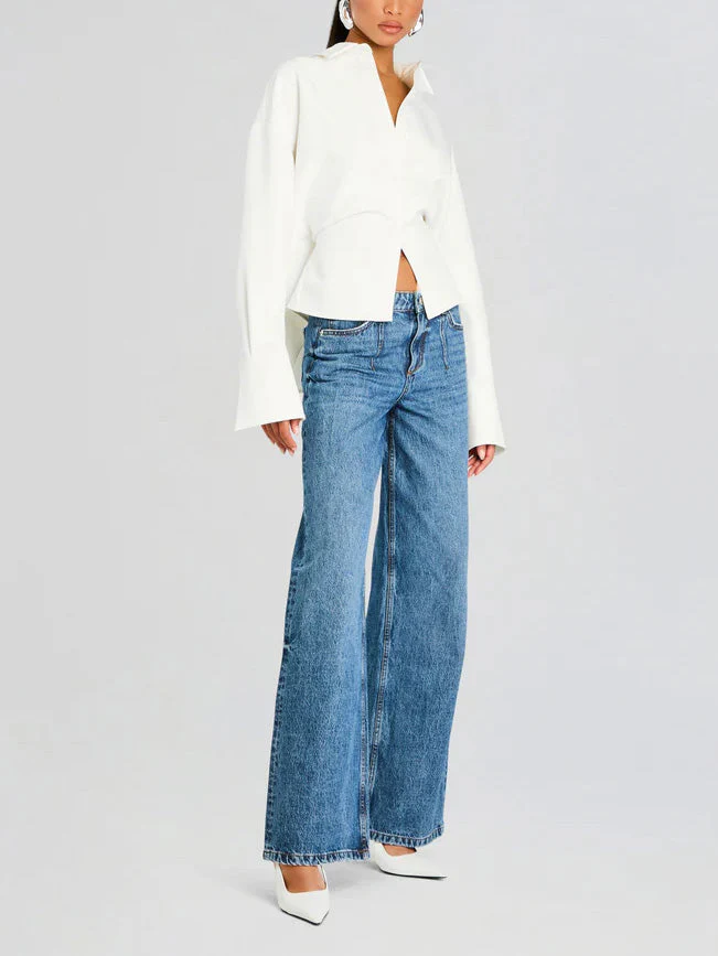 Draped Button Down Shirt - Image 5