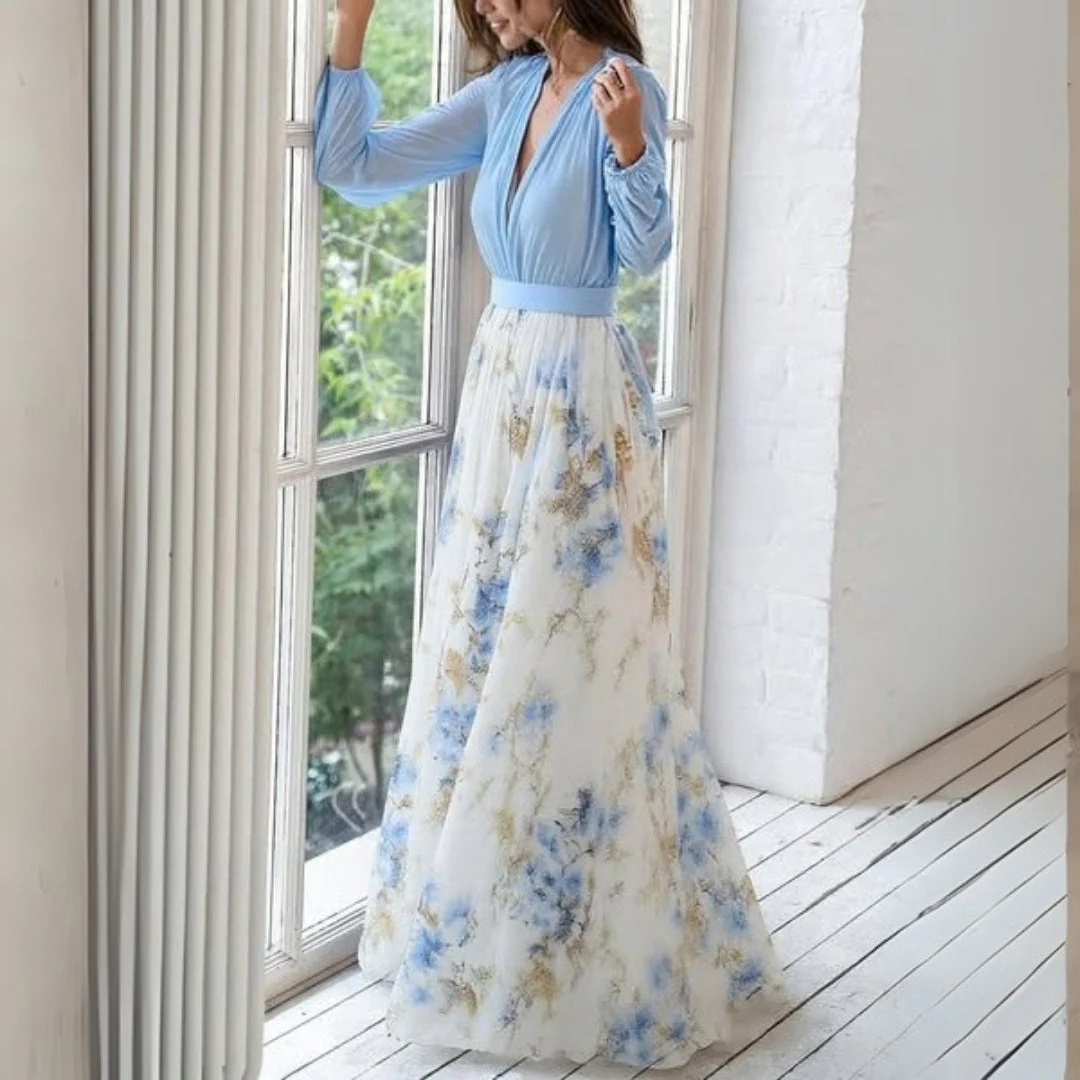 Elegant Floral Summer Party Maxi Dress - Image 3
