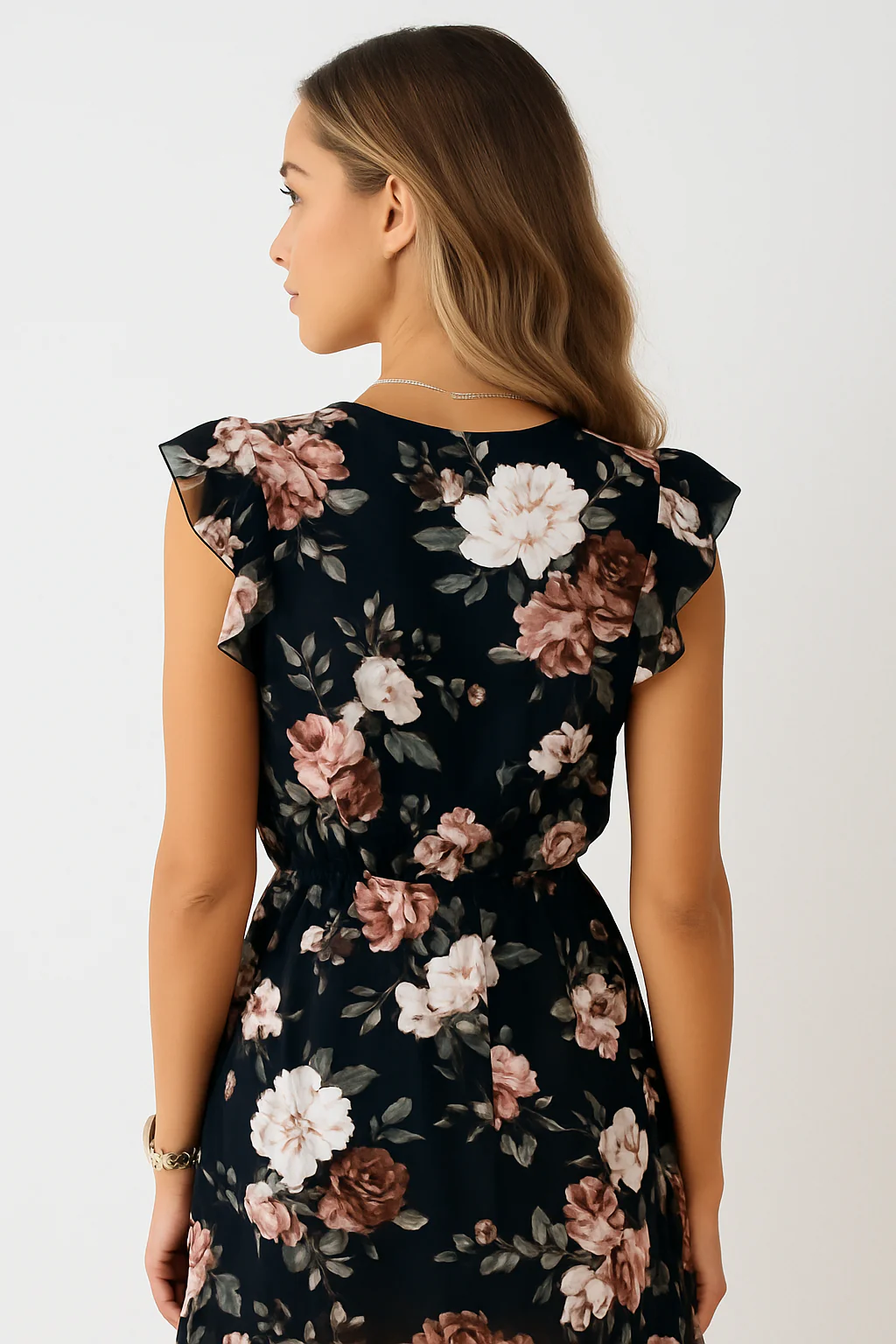 Ruffled chiffon Work midi dress - Image 2