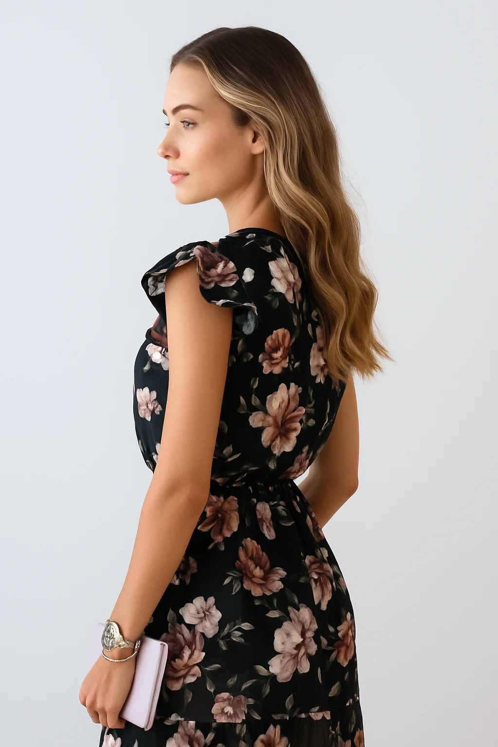 Ruffled chiffon Work midi dress - Image 3