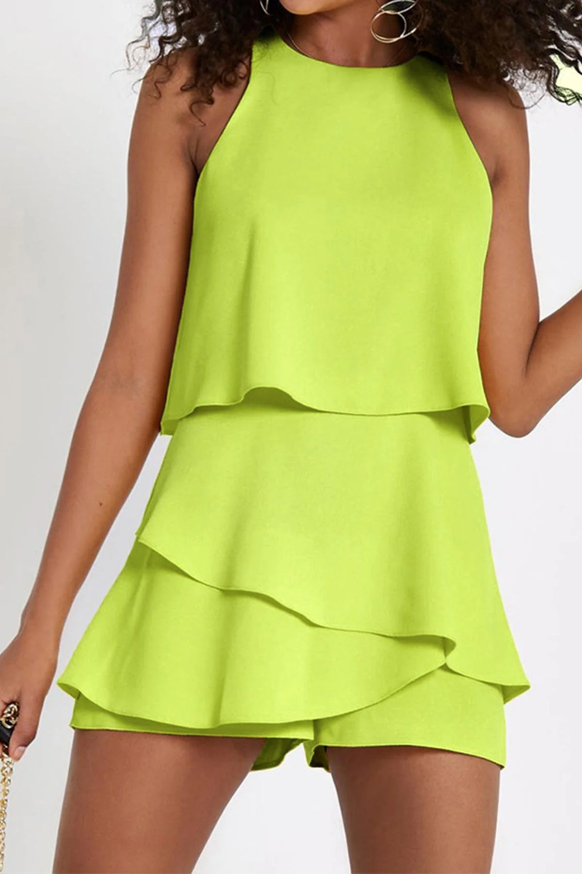 Women's Ruffled Sleeveless Casual Romper - Image 6