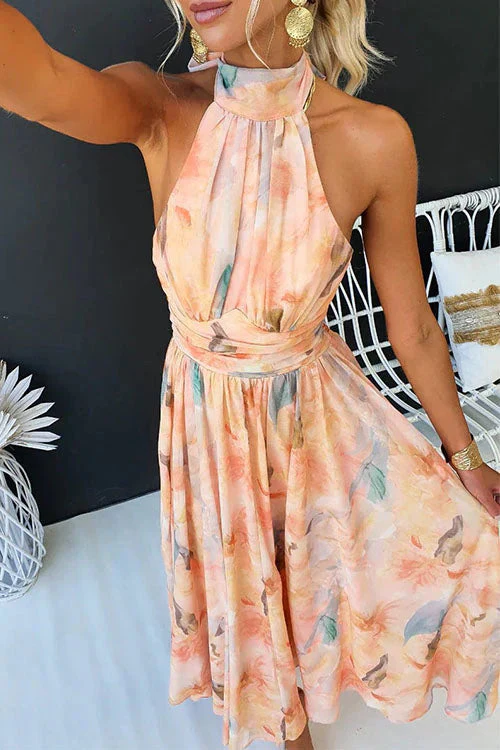 Elegant Watercolour Maxi Dress for Summer Party - Image 4