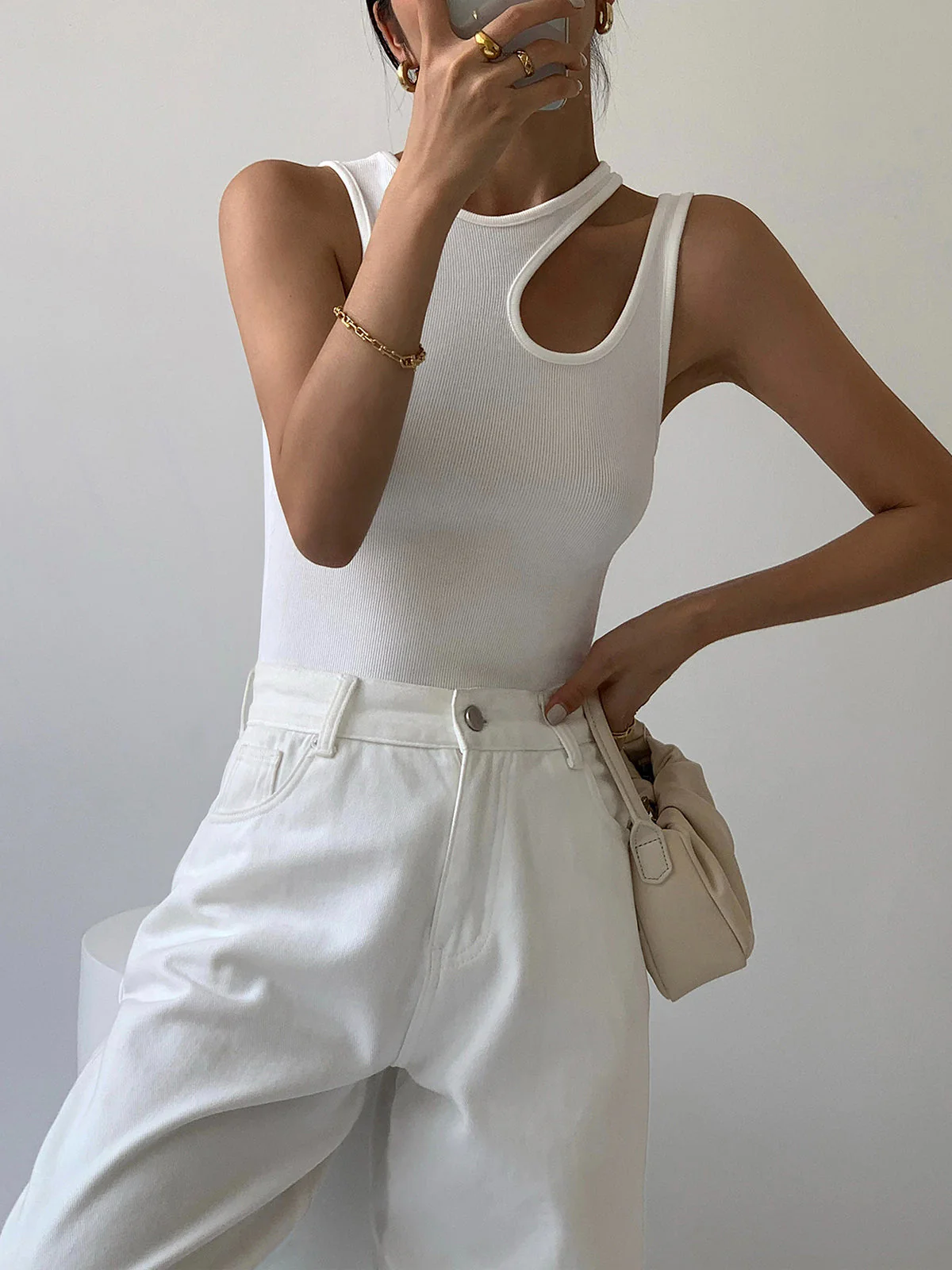 Ribbed Cutout Tank Top - Image 4