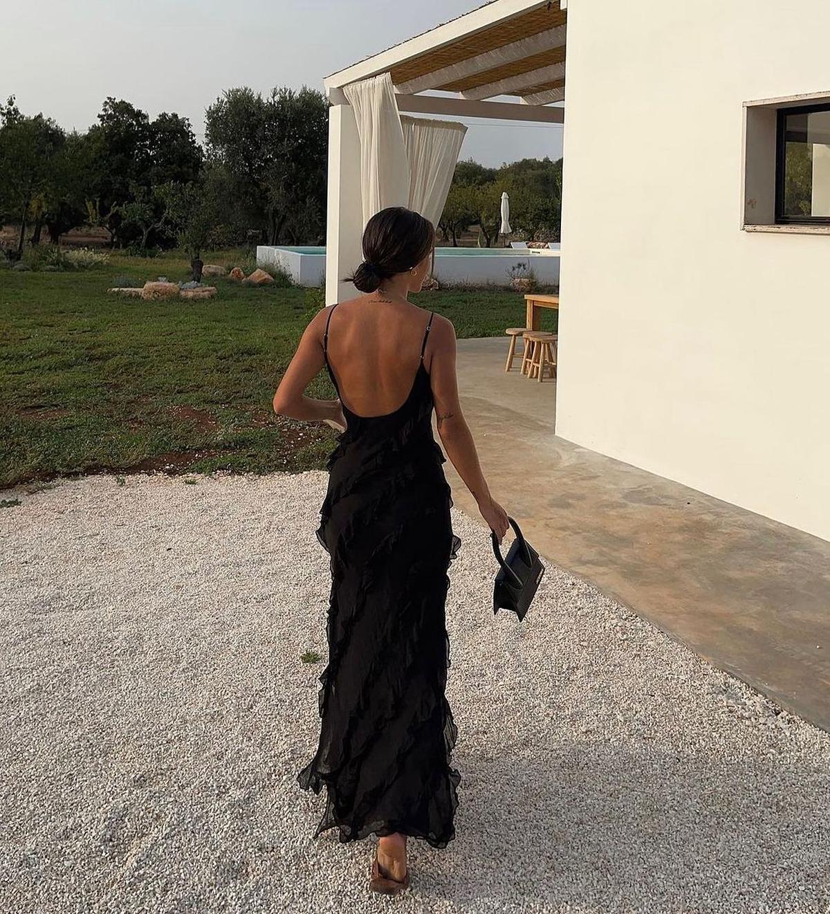 Romantic Ruffle Chiffon Evening Gown Maxi Dress - Image 8
