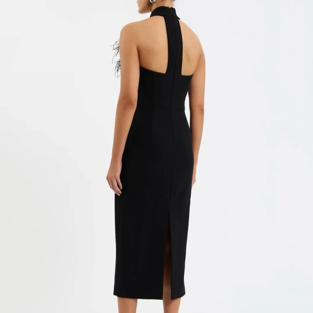 Backless Feather Embellished Midi Dress - Image 2