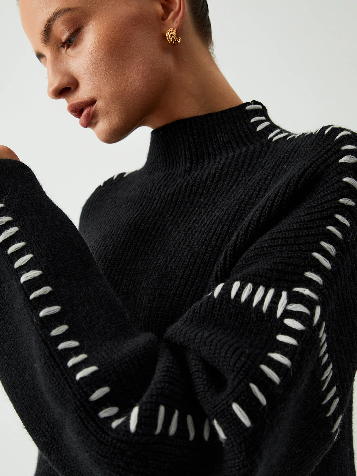 Oversized Mock Neck Sweater - Image 5