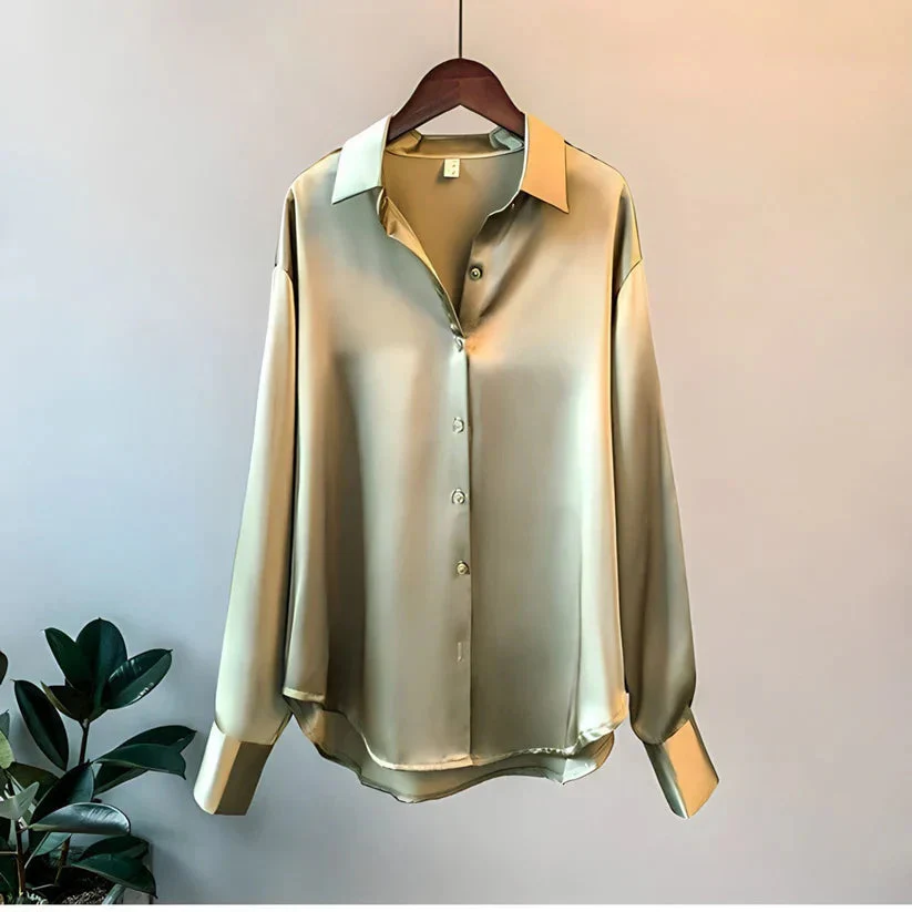 Women's Silk Shirt Blouse - Image 4