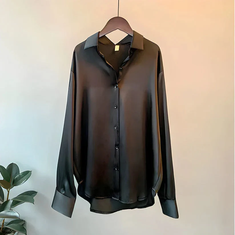 Women's Silk Shirt Blouse - Image 5