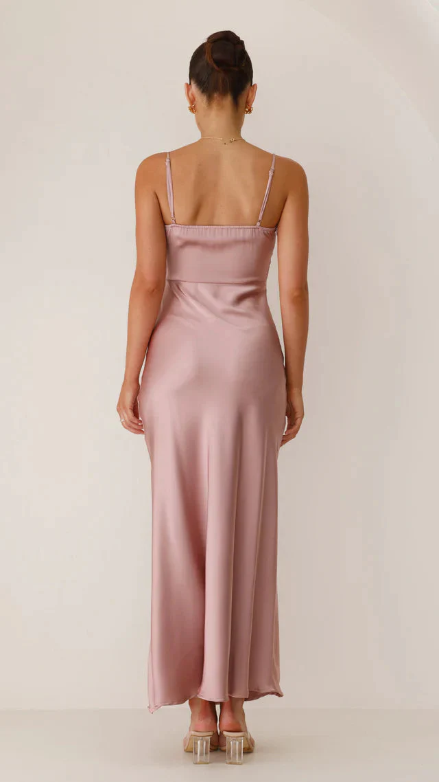 Simple Satin Cocktail maxi dress - Image 8