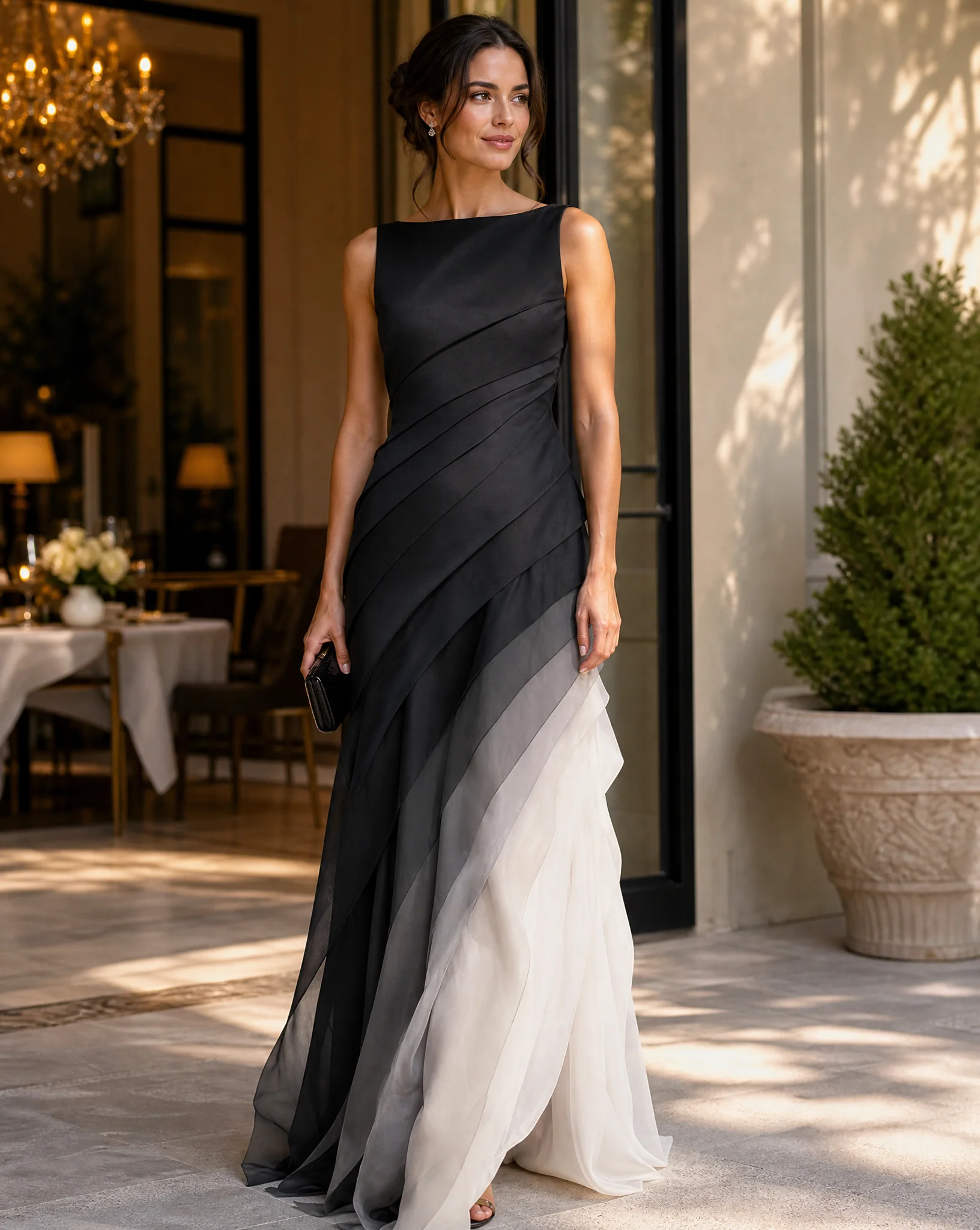 Sleeveless Gown Maxi Dress - for Special Occasions - Image 3