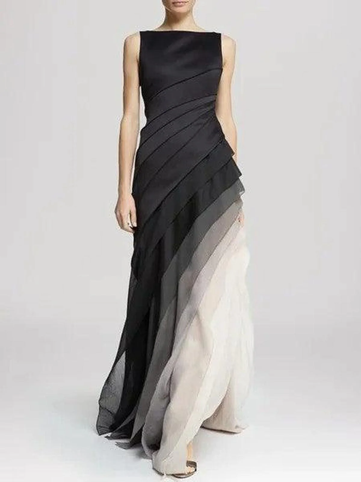 Sleeveless Gown Maxi Dress - for Special Occasions - Image 5