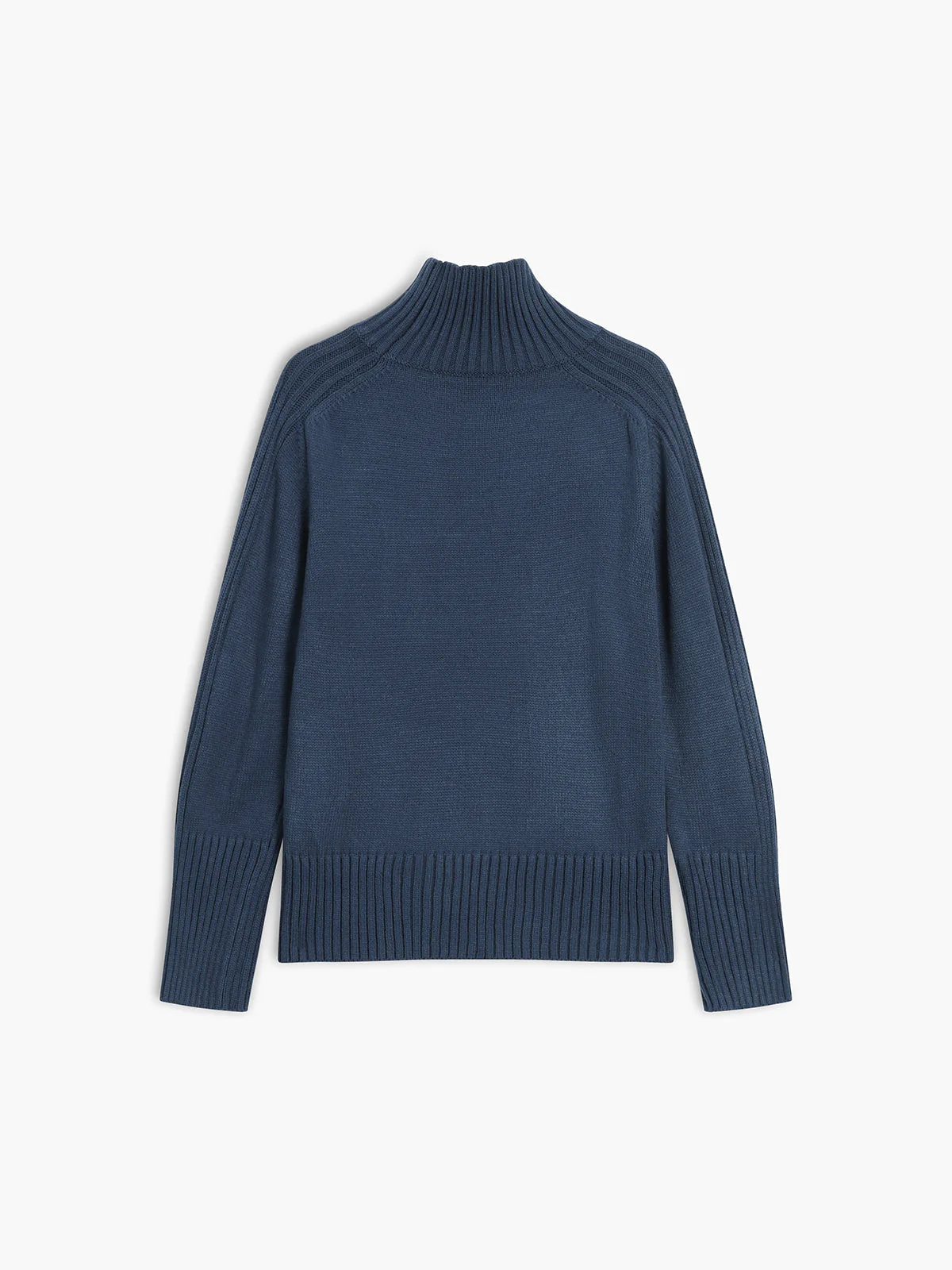 Ribbed Mock Neck Knit Sweater - Image 3