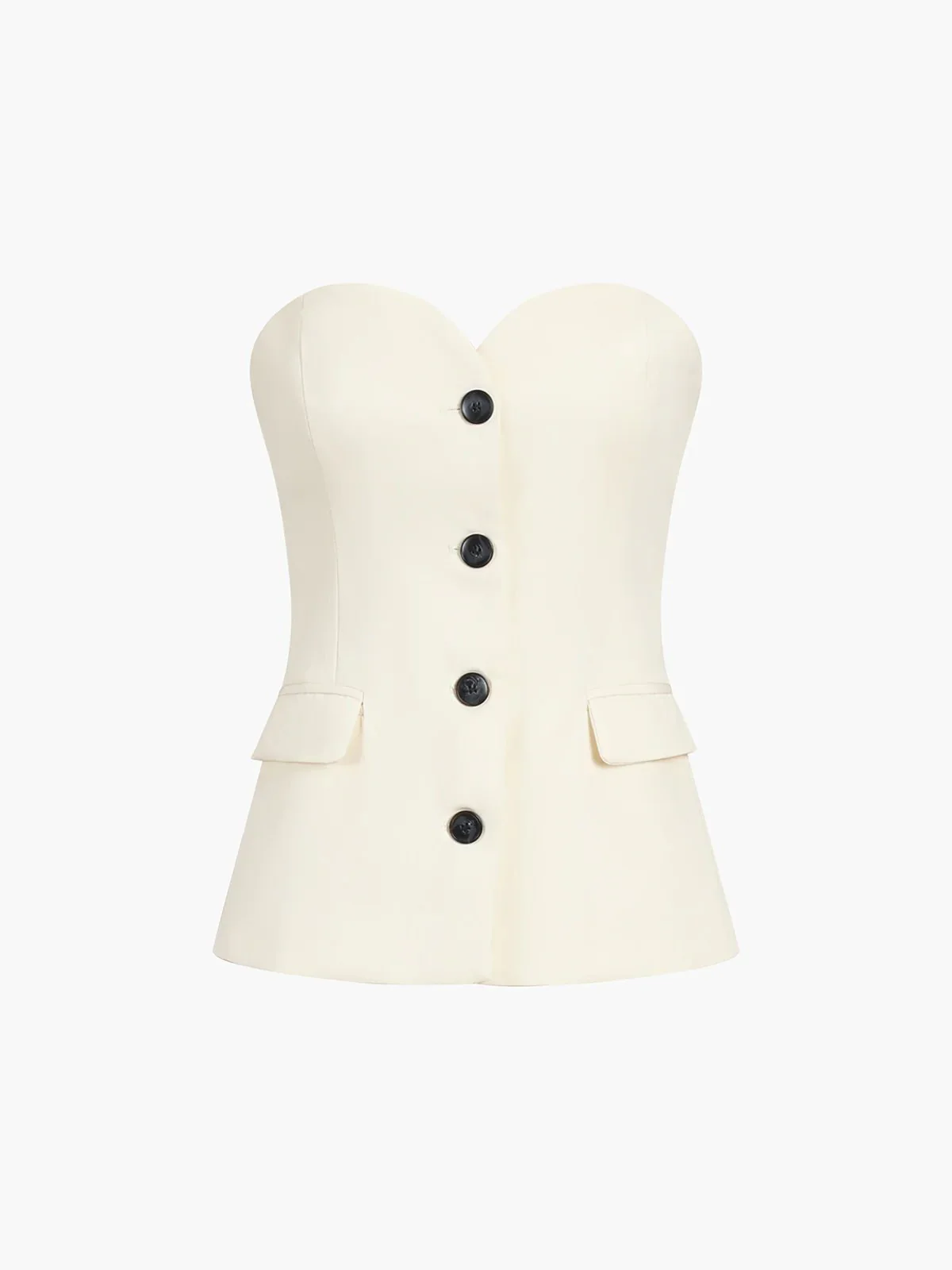 Elegant Strapless Tube Top With Wide Pants Set - Image 6