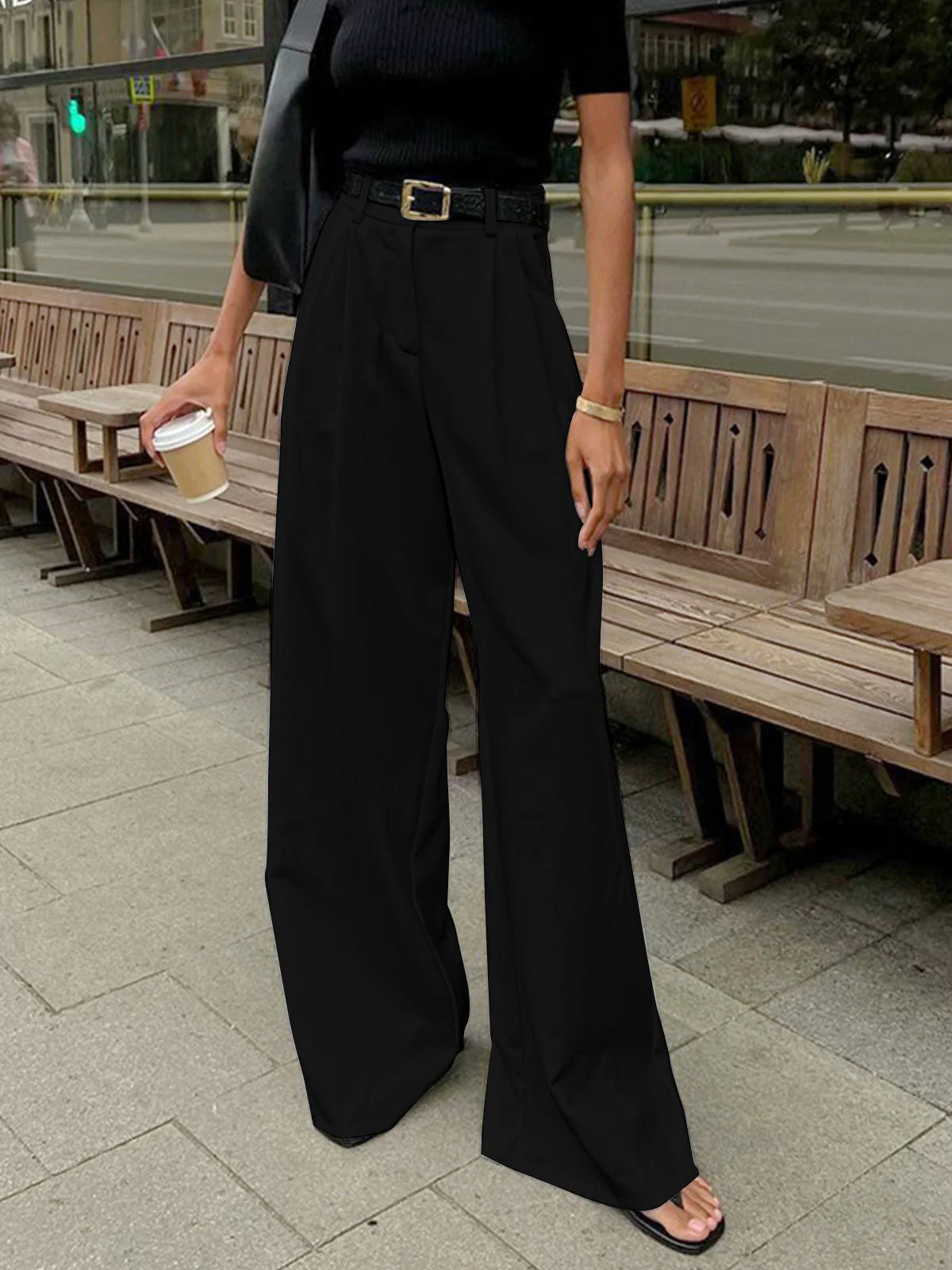Tailored Wide-Leg Trousers - Image 4