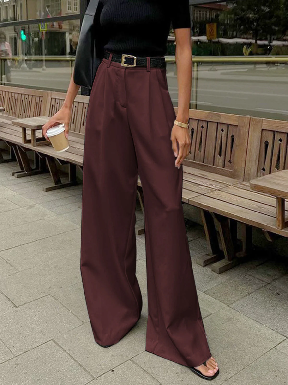 Tailored Wide-Leg Trousers - Image 6