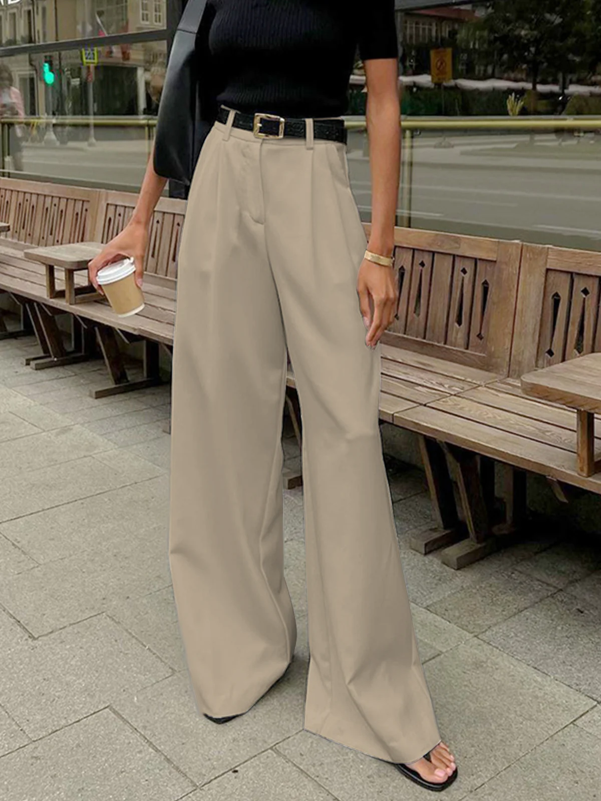 Tailored Wide-Leg Trousers - Image 7
