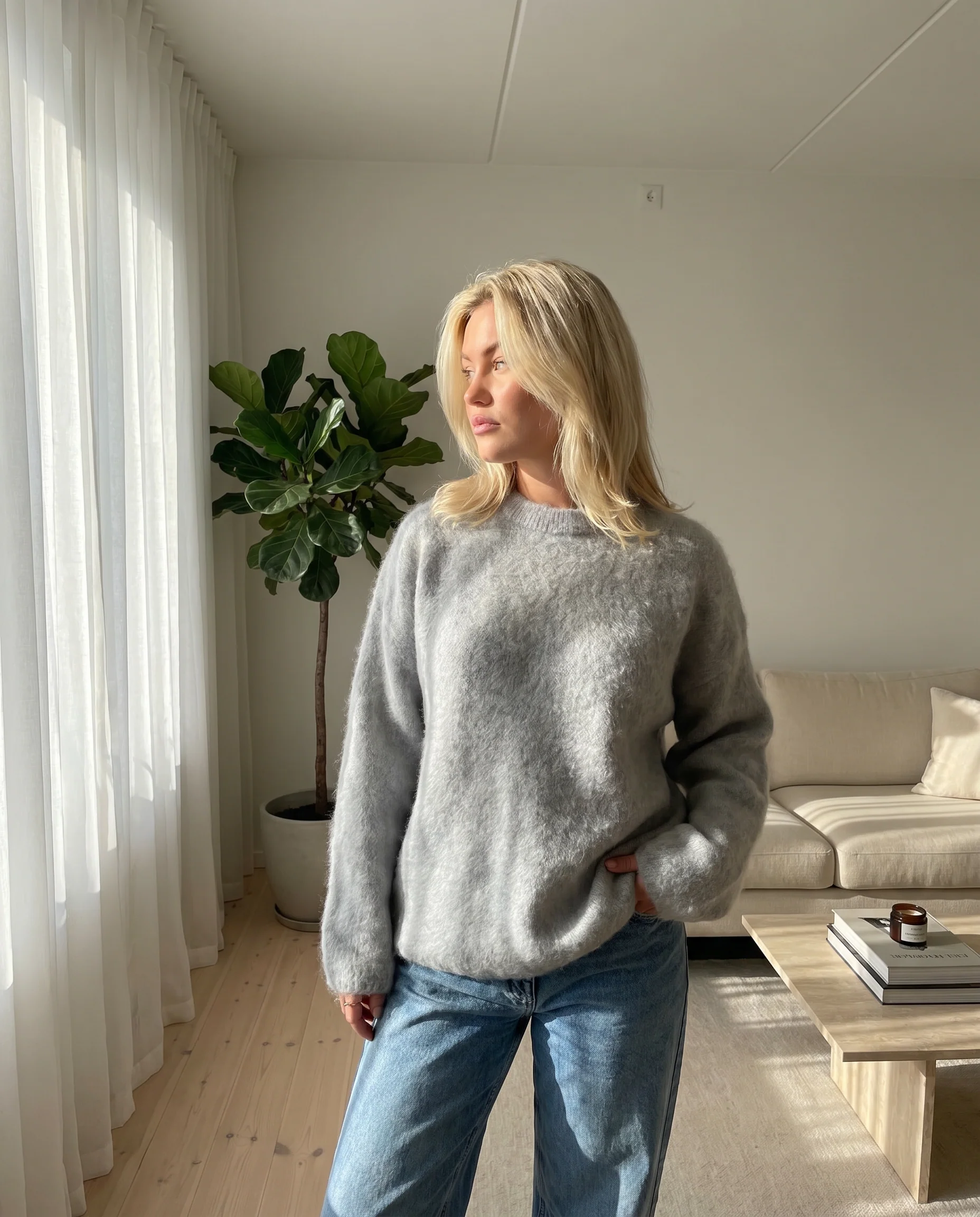 Women's Cozy Elegant Mohair Sweater