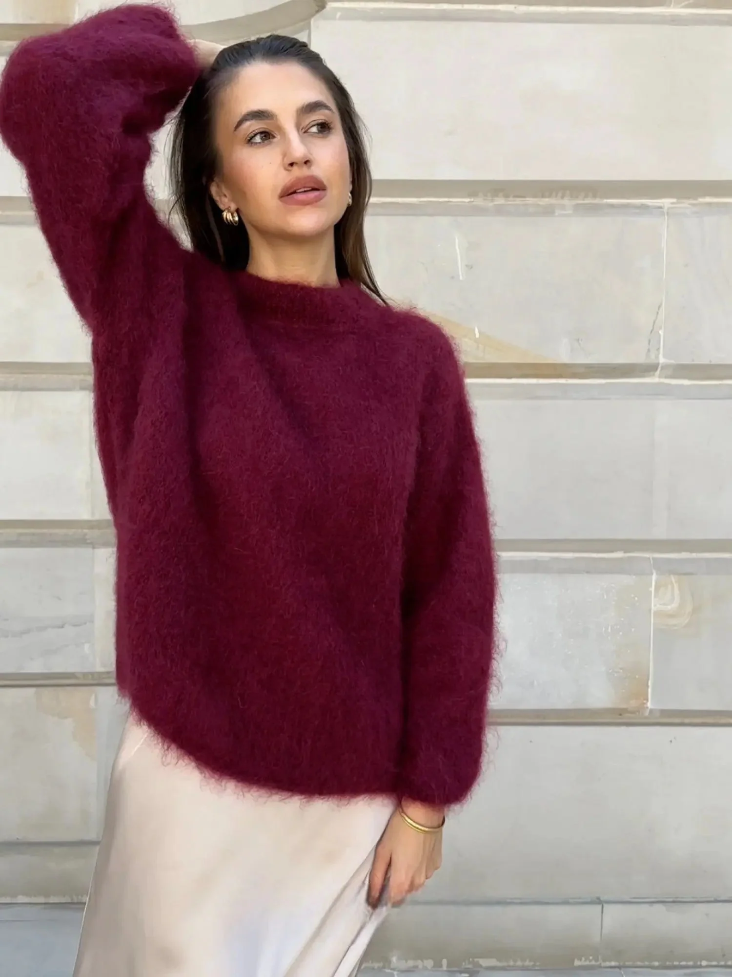 Women's Cozy Elegant Mohair Sweater - Image 7