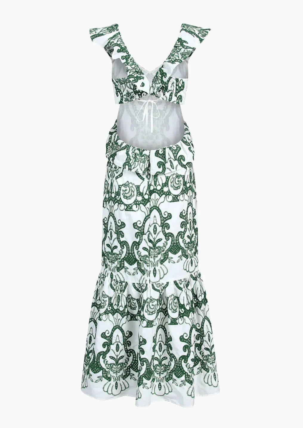 Sorrento Embroidered Cotton Summer Party Maxi Dress - Image 4