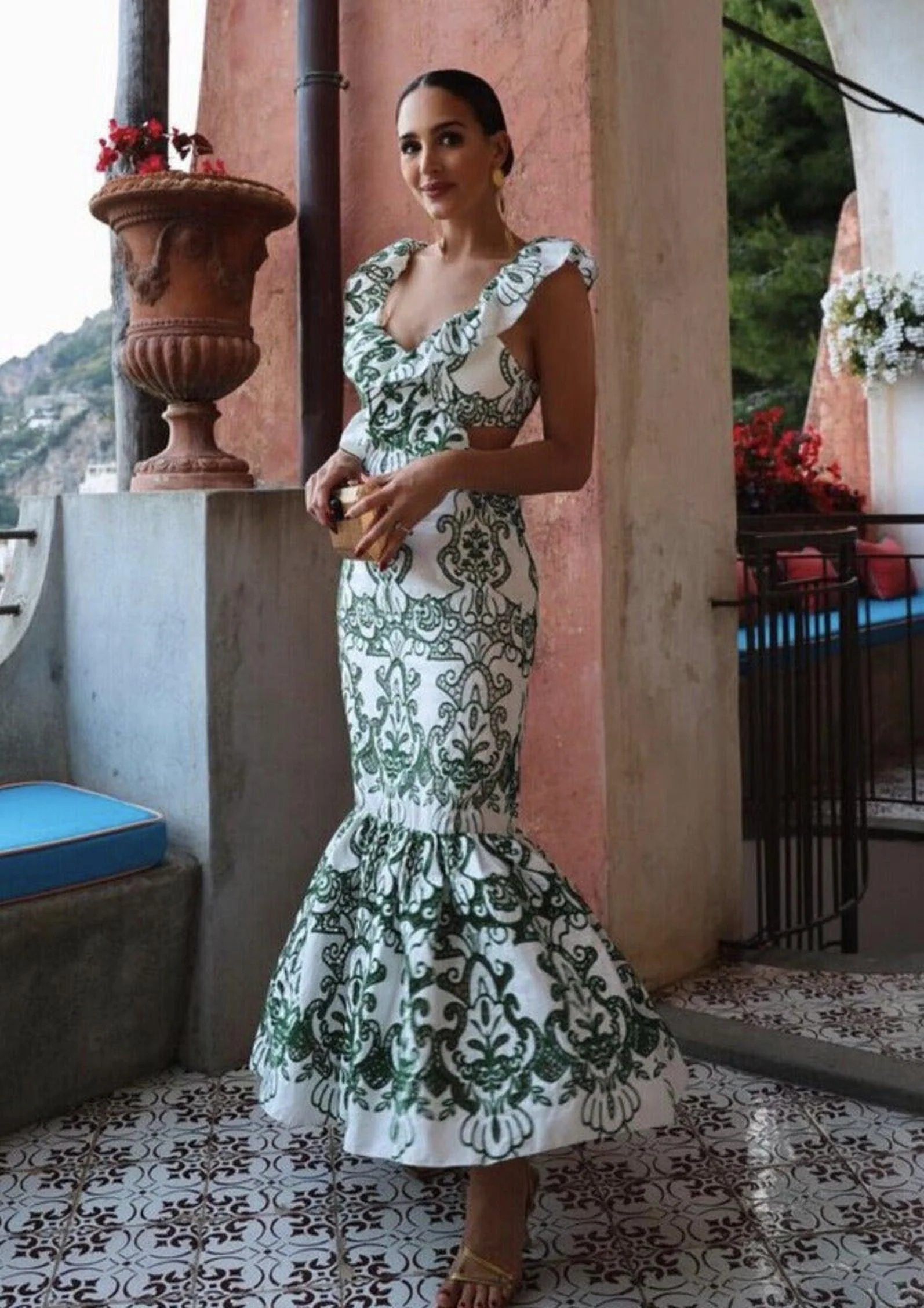 Sorrento Embroidered Cotton Summer Party Maxi Dress - Image 5