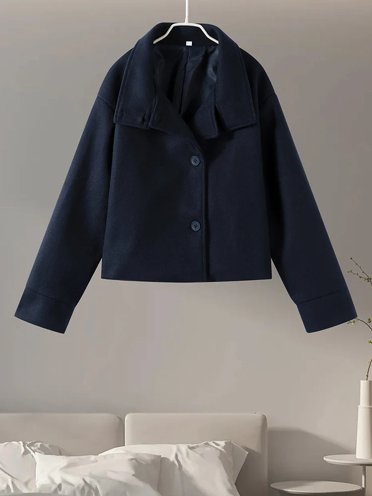 Stand Collar Women's Pea Coat - Image 9