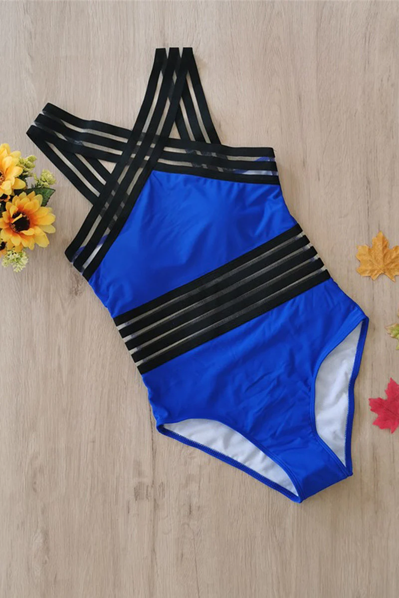Crossed Strappy Monokini Swimsuit - Image 10