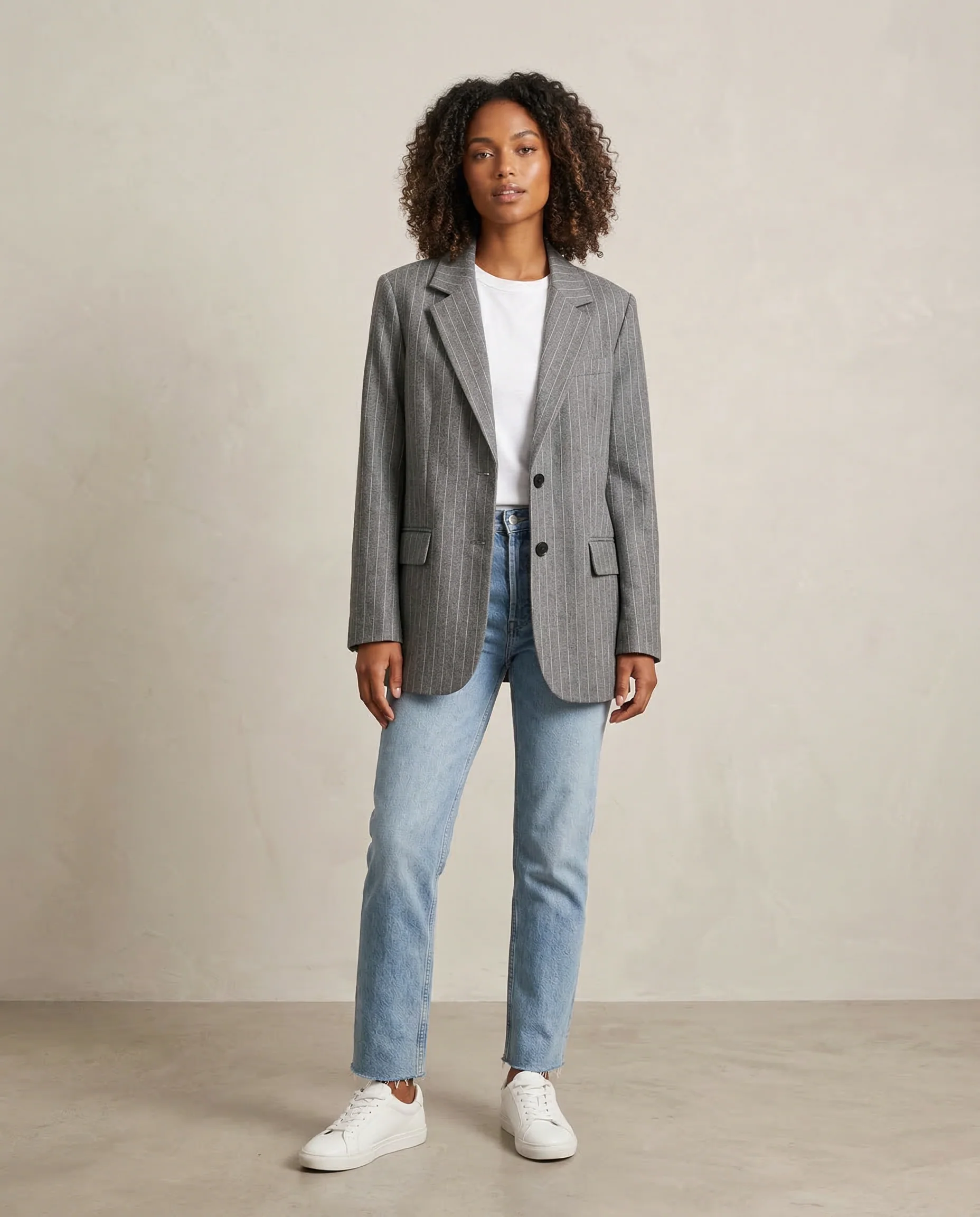 Striped Blazer – Chic Vintage Design with Pockets - Image 2