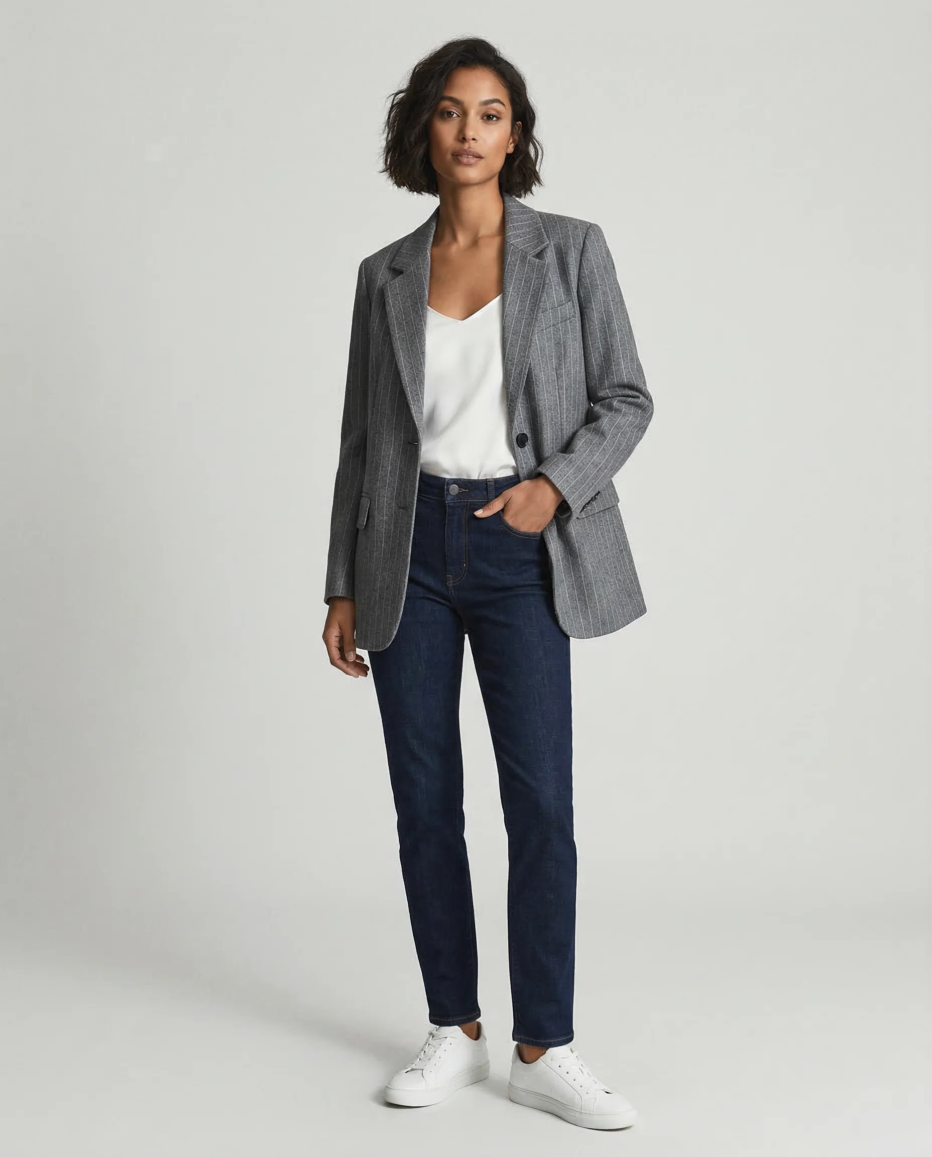 Striped Blazer – Chic Vintage Design with Pockets - Image 4