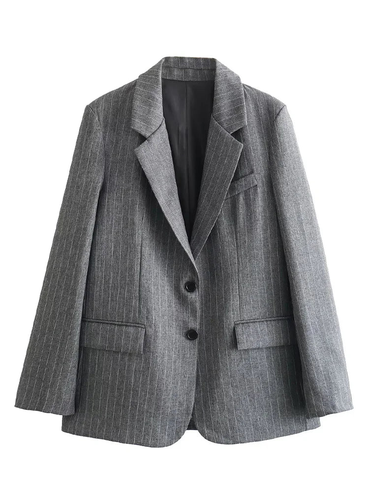 Striped Blazer – Chic Vintage Design with Pockets - Image 6