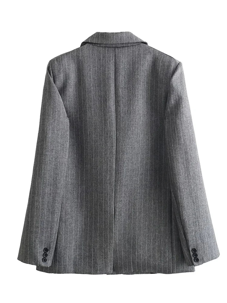 Striped Blazer – Chic Vintage Design with Pockets - Image 7