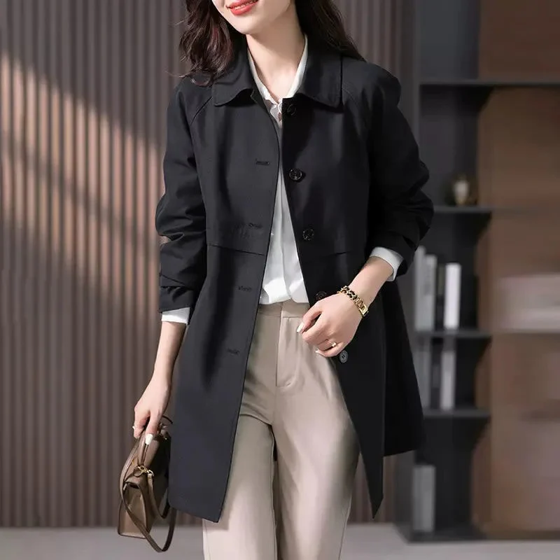 Women's Button up Short Trench Coat - Image 5