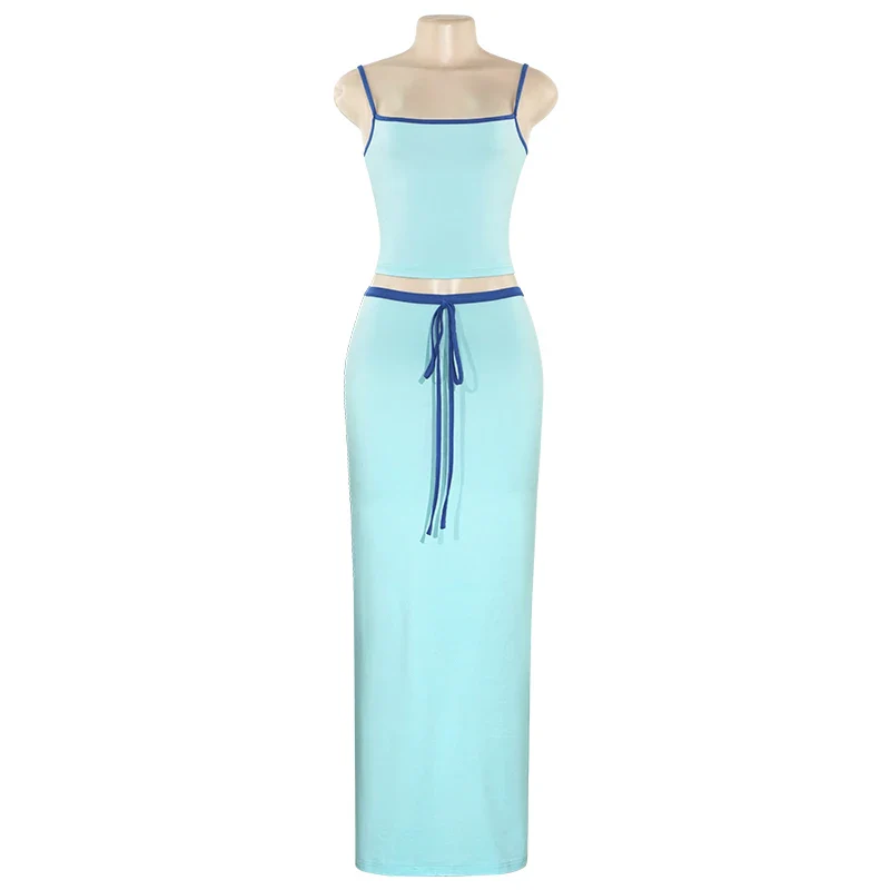 Two Piece Maxi Set – Casual Chic Crop Top and Skirt Set for Women - Image 6