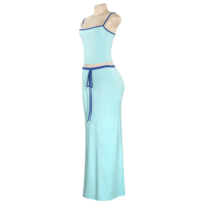 Two Piece Maxi Set – Casual Chic Crop Top and Skirt Set for Women - Image 7