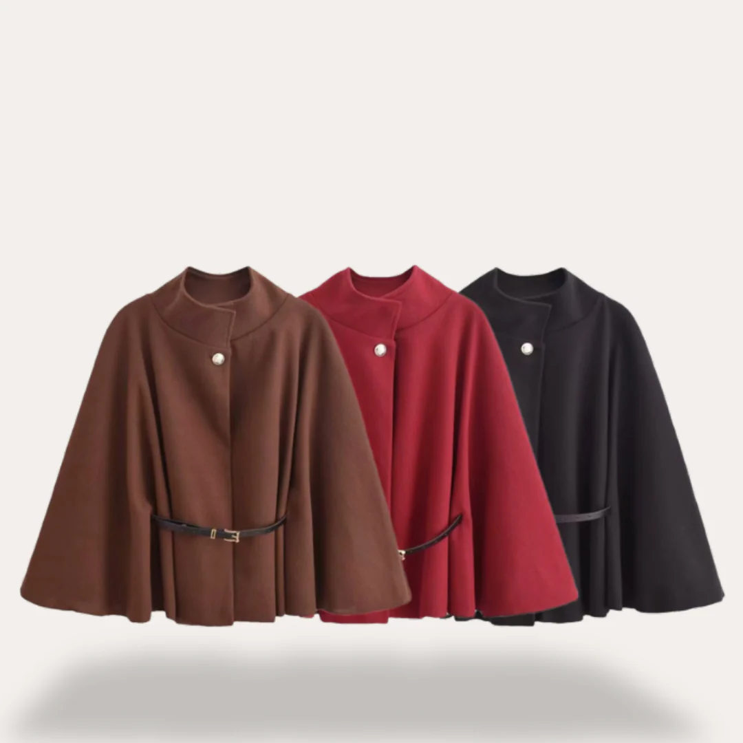 Stylish Wool Cape Coat for Women - Image 4