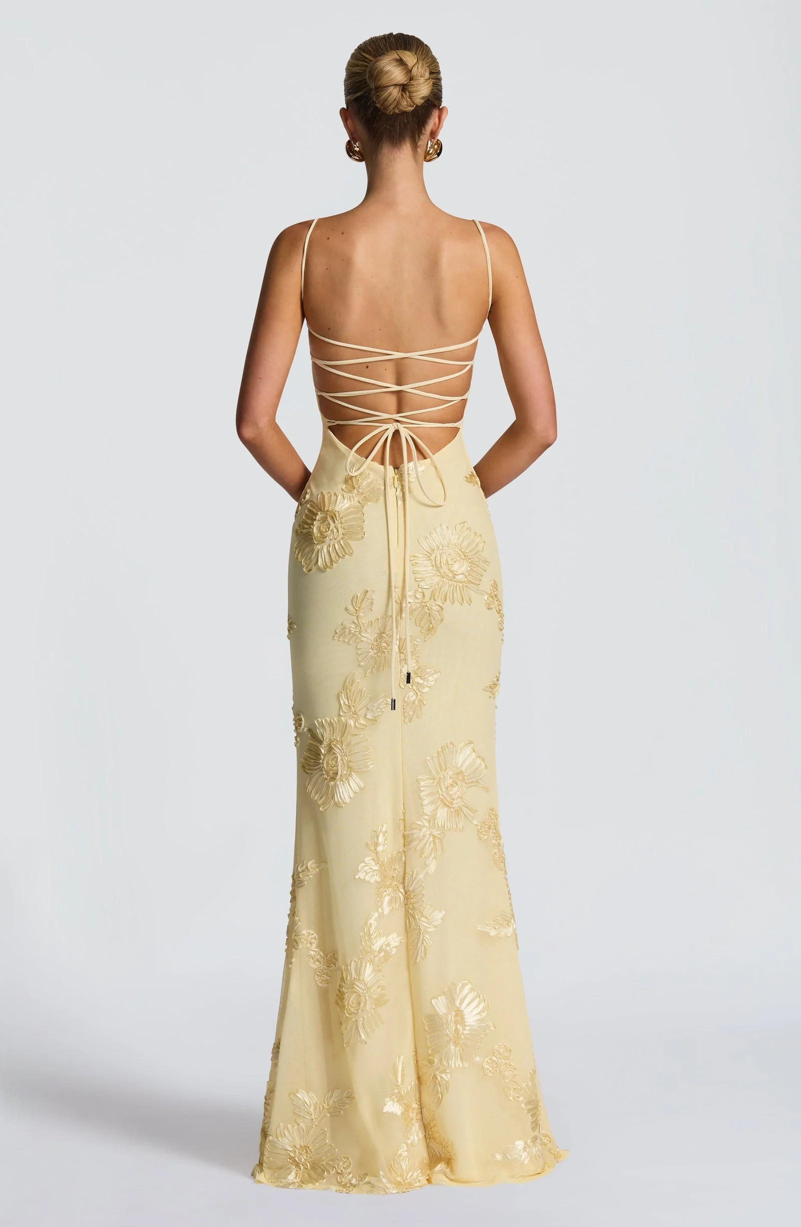 Floral Jacquard Wedding Guest Corset Maxi Dress - Image 2