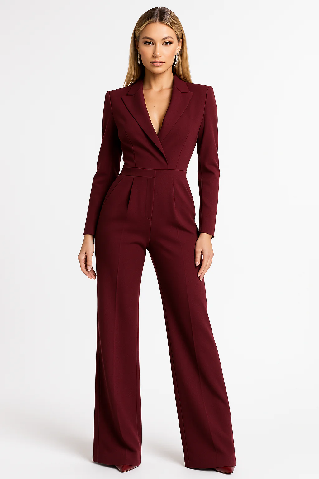 V-Neck Wide-Leg Jumpsuit - Image 5